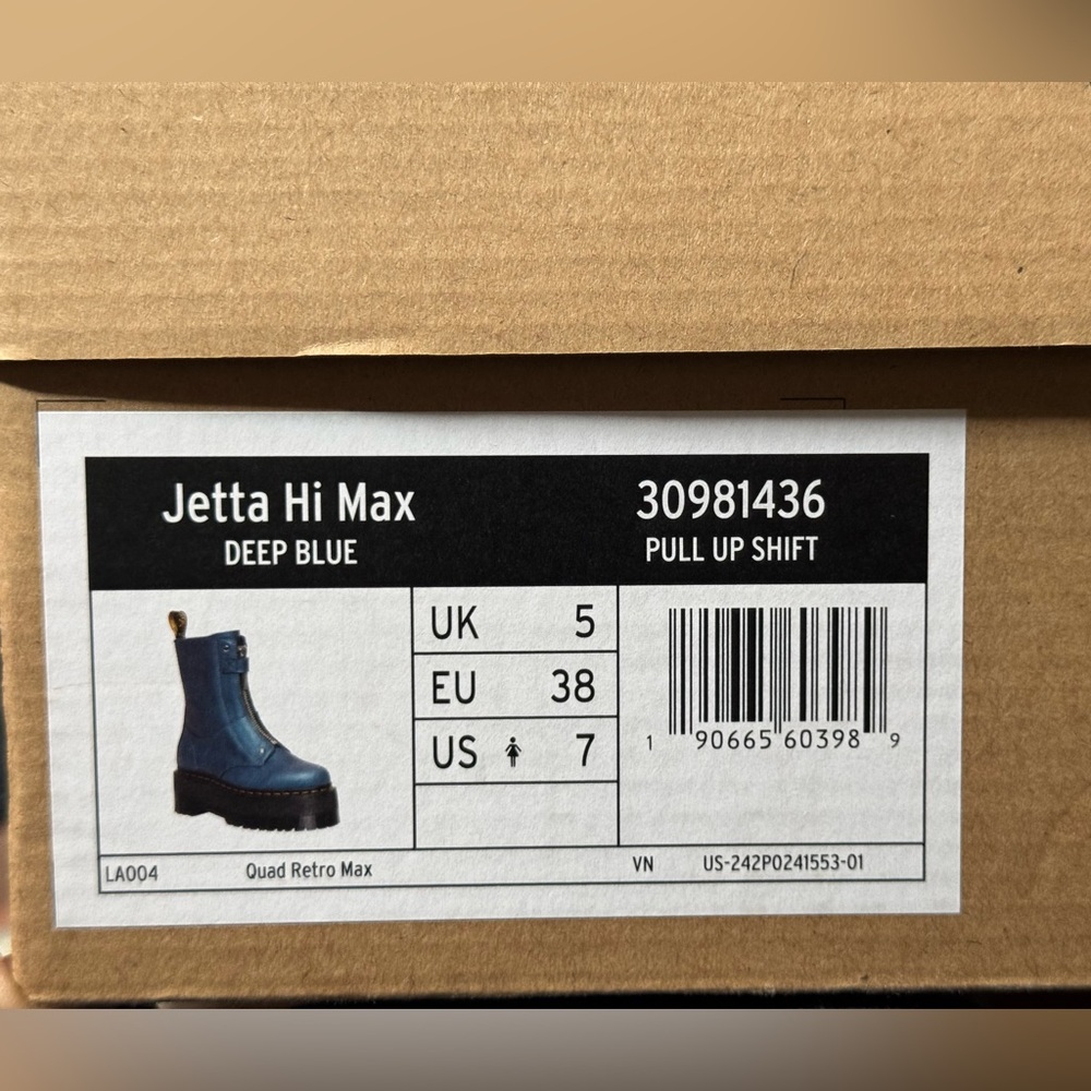 Iridescent blue leather platform doc martens